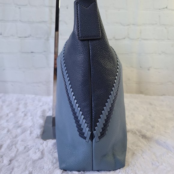 MICHAEL KORS Karson Hobo Shoulder Double Blue Tone Leather - Picture 8 of 16